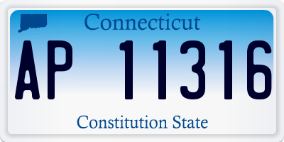 CT license plate AP11316