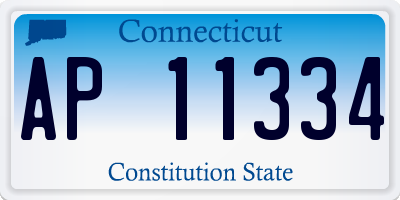 CT license plate AP11334