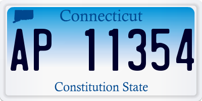 CT license plate AP11354