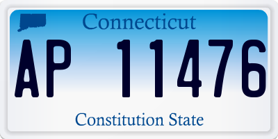 CT license plate AP11476