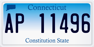 CT license plate AP11496