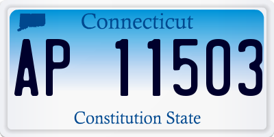 CT license plate AP11503