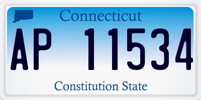 CT license plate AP11534