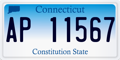 CT license plate AP11567