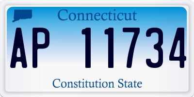CT license plate AP11734