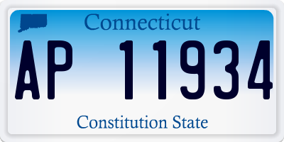 CT license plate AP11934