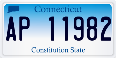 CT license plate AP11982