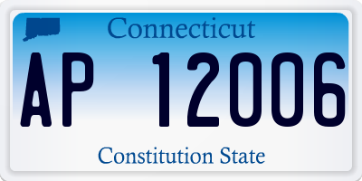 CT license plate AP12006