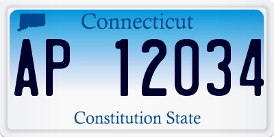 CT license plate AP12034