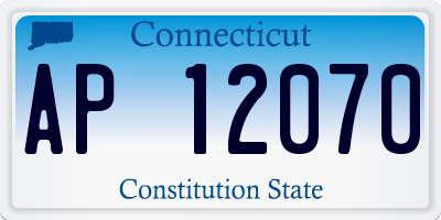 CT license plate AP12070
