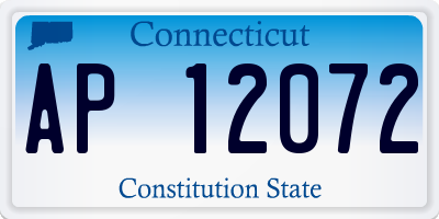 CT license plate AP12072