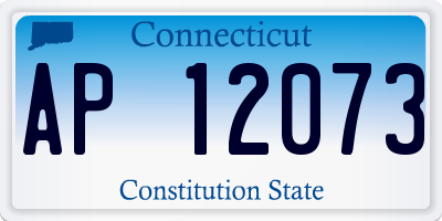 CT license plate AP12073