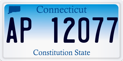 CT license plate AP12077
