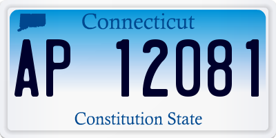 CT license plate AP12081