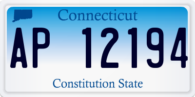 CT license plate AP12194