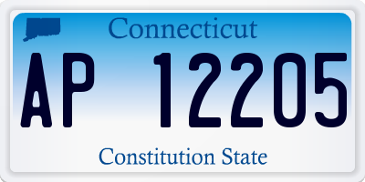 CT license plate AP12205