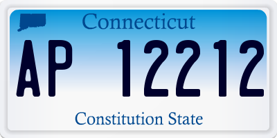 CT license plate AP12212