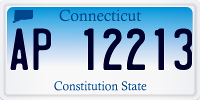 CT license plate AP12213