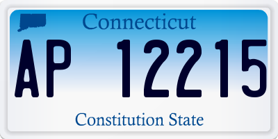 CT license plate AP12215