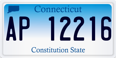 CT license plate AP12216