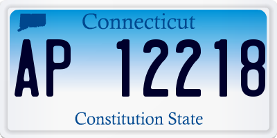 CT license plate AP12218