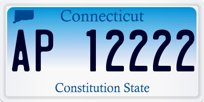 CT license plate AP12222