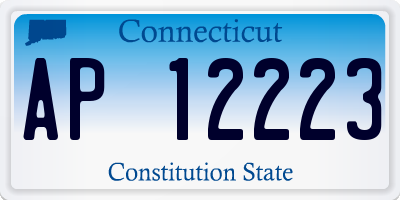 CT license plate AP12223