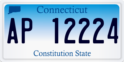 CT license plate AP12224