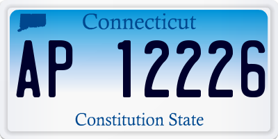 CT license plate AP12226