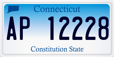 CT license plate AP12228