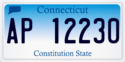 CT license plate AP12230
