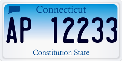 CT license plate AP12233