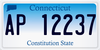 CT license plate AP12237