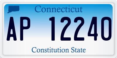 CT license plate AP12240