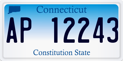 CT license plate AP12243