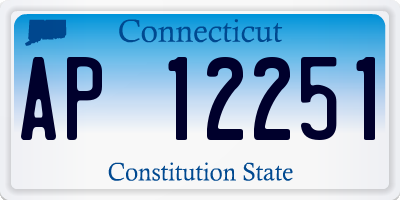 CT license plate AP12251