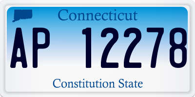 CT license plate AP12278