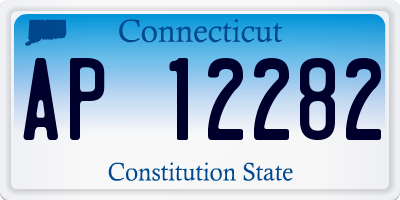 CT license plate AP12282