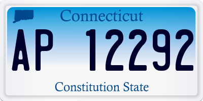 CT license plate AP12292