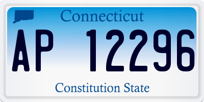 CT license plate AP12296