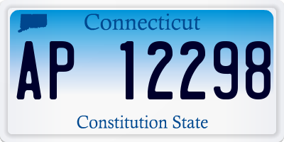 CT license plate AP12298