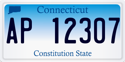 CT license plate AP12307