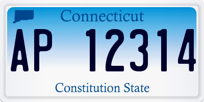 CT license plate AP12314