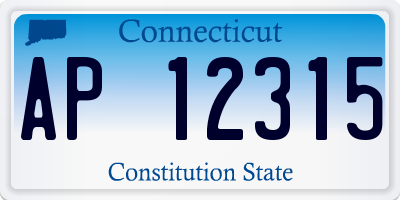CT license plate AP12315