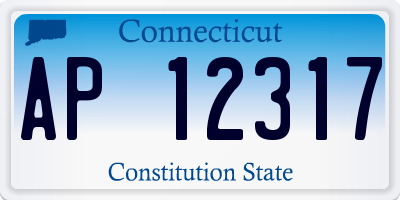CT license plate AP12317
