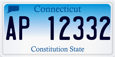 CT license plate AP12332