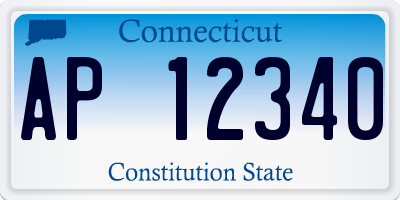 CT license plate AP12340