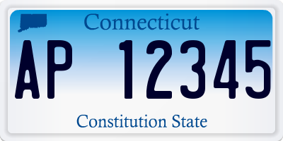 CT license plate AP12345