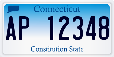 CT license plate AP12348