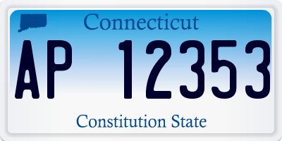 CT license plate AP12353